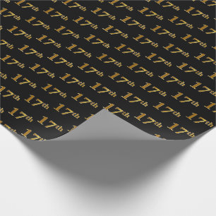 Schwarz, Faux Gold 17. (Siebzehntes) Ereignis Geschenkpapier