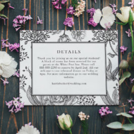 Schwarz-Flora-Elegante-Hochzeitskarte RSVP Karte
