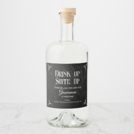 Schwarz Fragend Trauzeuge Whiskey-Geschenk Alkoholflaschenetikett