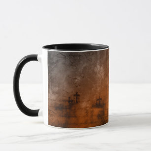 Schwarz-Friedhof-Muster Halloween-Tasse Tasse