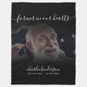 Schwarz für immer in unseren Herzen Foto-Memorial- Fleecedecke