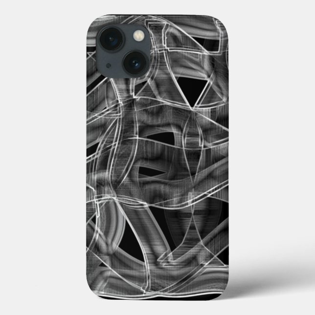 Schwarz gebogene Bänder, die die geprägten Linien  Case-Mate iPhone Hülle (Rückseite)