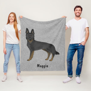 Schwarz gefärbter Deutscher Schäferhund süßer Hund Fleecedecke