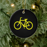 Schwarz-Gelb-Bike-Streckengrafik Keramik Ornament<br><div class="desc">Einfaches Radsymbol in schwarz und gelb. Wenn Sie eine Textnachricht hinzufügen möchten, versuchen Sie den Code FFFF00 für den Farbwert. Für den Weihnachtsbaum kreieren Sie Ihr eigenes personalisiertes Bike-Ornament.</div>