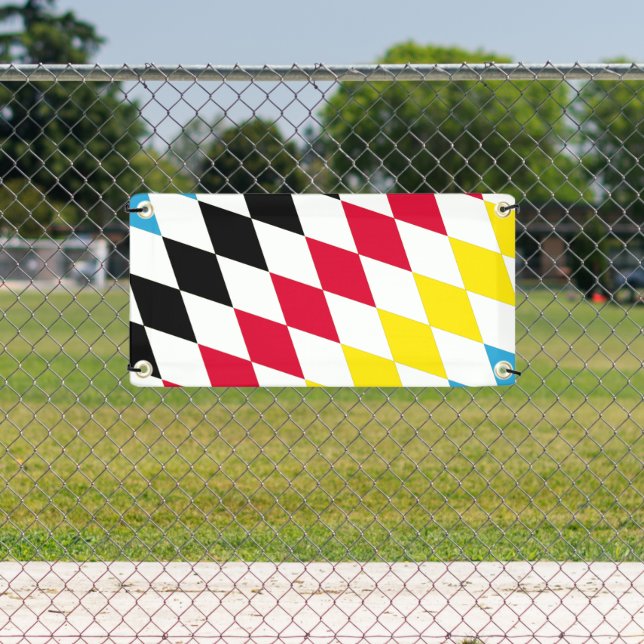 Schwarz-Gelb-Blau-Bayern Diamantfarben-Muster Banner (Insitu)