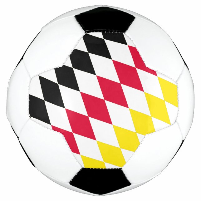 Schwarz-Gelb-Blau-Bayern Diamantfarben-Muster Fußball (Vorderseite)