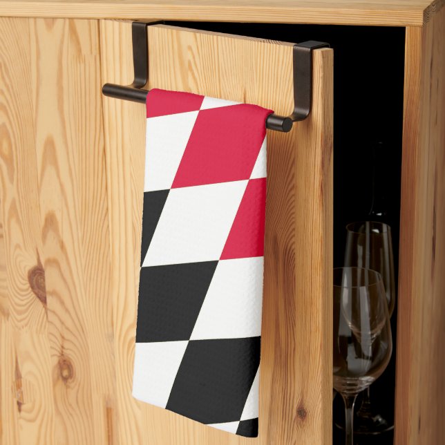 Schwarz-Gelb-Blau-Bayern Diamantfarben-Muster Geschirrtuch (Drittel gefaltet)