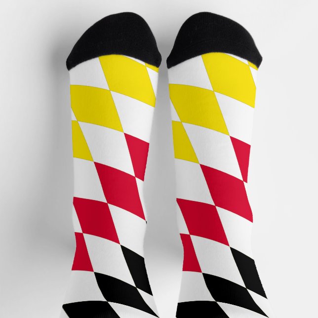 Schwarz-Gelb-Blau-Bayern Diamantfarben-Muster Socken (Oben)