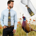 Schwarz, Gelb, Braun Rheeve Fasant Feather Krawatt Krawatte<br><div class="desc">Bild der Federn eines Rheeve's Pheasant - zugeschnitten und gemustert</div>