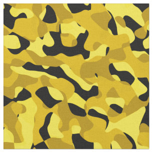 Schwarz-Gelb-Camouflage-Druckmuster Stoff
