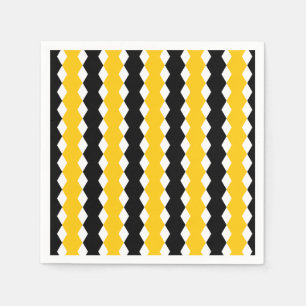 Schwarz/Gelb Geometrie: Funky Modernes Muster Serviette