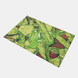 Schwarz-gelb gestrichene vulkanische Steinkonstruk Fußmatte