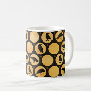 Schwarz-Gelb Halloween Vollmond Ravens Crows Kaffeetasse
