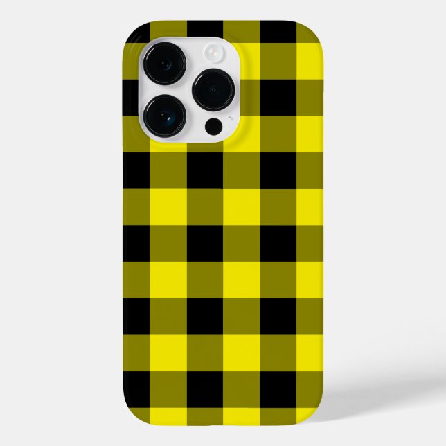 Schwarz Gelb Karo iPhone-Hülle Case-Mate iPhone 14 Pro Hülle (Rückseite)