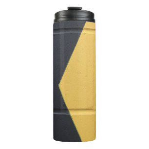 Schwarz-Gelb-Mauer Thermosbecher