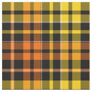 Schwarz Gelb Orange Karo Tartan Design Stoff