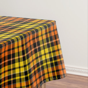 Schwarz Gelb Orange Karo Tartan Design Tischdecke