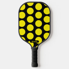 Schwarz/Gelb Polka Dots Pickleball Paddel Schläger