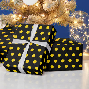 Schwarz-Gelb-Polka macht einen einfachen Minimalwe Geschenkpapier
