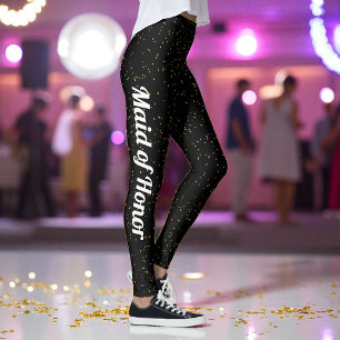 Schwarz-Gelb-Punkte-Muster-Party Leggings