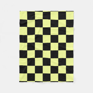 Schwarz-Gelb-Quadrate Fleecedecke