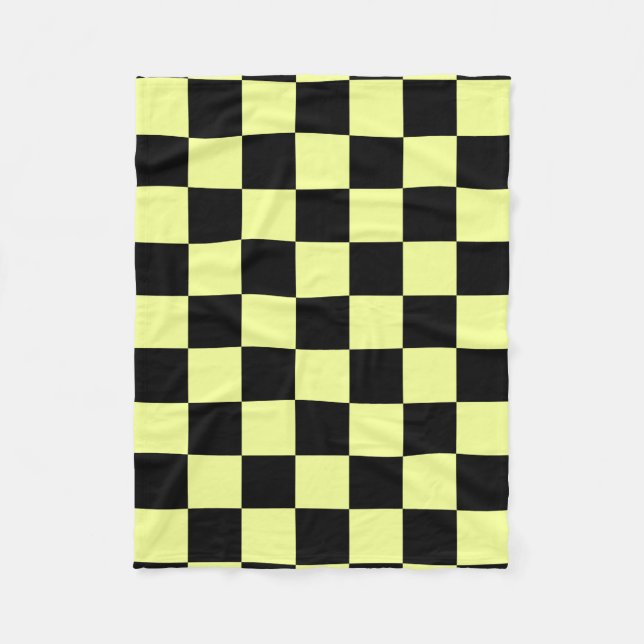 Schwarz-Gelb-Quadrate Fleecedecke (Vorderseite)