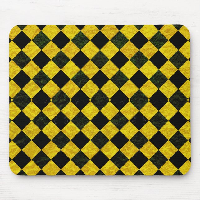 Schwarz-Gelb-Schachmuster Mousepad (Vorne)