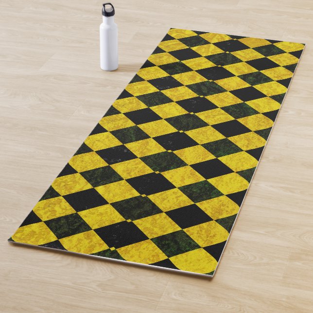 Schwarz-Gelb-Schachmuster Yogamatte (Beispiel)