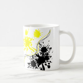 Schwarz-Gelb-Spritzfarbe Kaffeetasse
