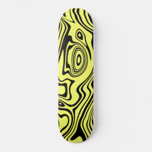 Schwarz-Gelb-Waves-Skateboard oder Farbe wählen Skateboard