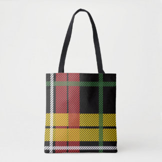 Schwarz-Gelb-Weiß-Kariert-Tartan Buffalo Druck Tasche