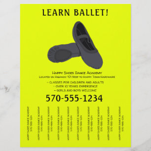 Schwarz Gelbe Ballett Tanz Abreißbänder Flyer