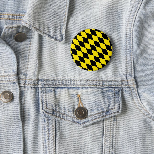 Schwarz-gelbe Bayern-Diamant-Flaggenmuster Button (Beispiel)