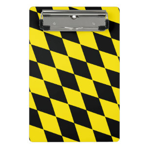 Schwarz-gelbe Bayern-Diamant-Flaggenmuster Mini Klemmbrett