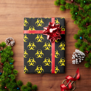 Schwarz-gelbe Biohazard-Symbol-Verpackungspapier Geschenkpapier