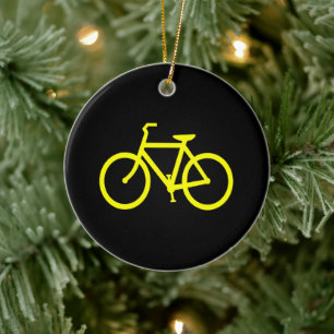 Schwarz-gelbe Fahrrad-Routen-Grafik Keramik Ornament