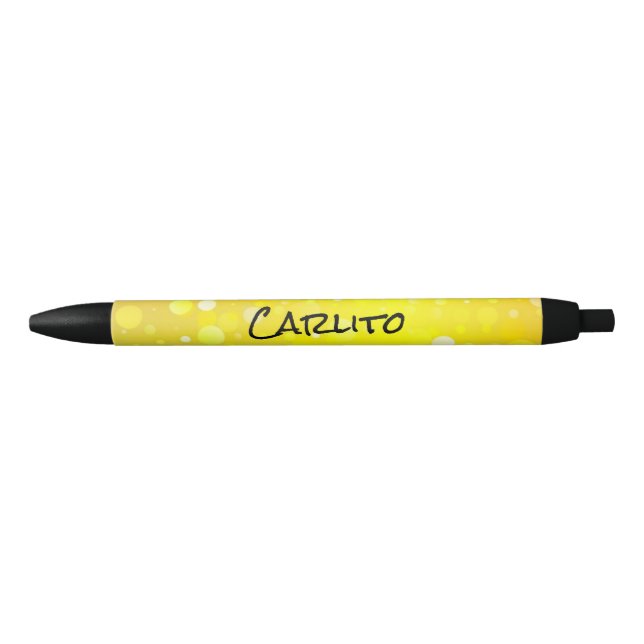 Schwarz-Gelbe Kreise Textink-Pen Kugelschreiber (Vorderseite)