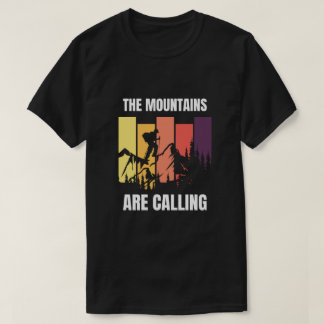 Schwarz Gelbe Retro Illustrative Berg Zitat T-Shirt