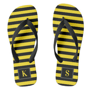 Schwarz-gelbe Streifen Hummel Flip Flops