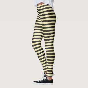 Schwarz Gelbe Streifen Leggings