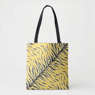 Schwarz-gelbe Tigerstreifen: Vintages Muster. Tasche