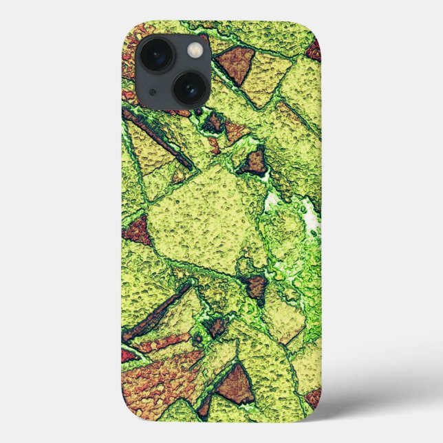 Schwarz-gelber bemalter Vulkangestein zeichnend Case-Mate iPhone Hülle (Rückseite)