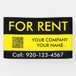 Schwarz Gelber Custom Immobilien QR-Code zu verkau Banner