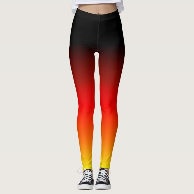 Schwarz-Gelber Farbverlauf Leggings (Vorderseite)
