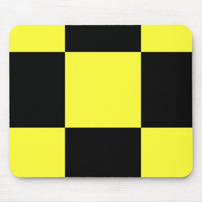 Schwarz-gelbes Karomuster Mousepad (Vorne)