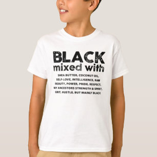 Schwarz gemischt mit lustiger schwarzer Geschichte T-Shirt