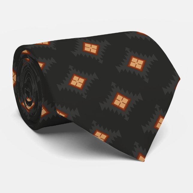 Schwarz geometrisch krawatte (Gerollt)