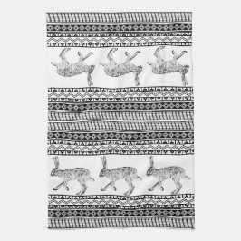 Schwarz Geometrische Muster im Südwesten des Jacke Geschirrtuch