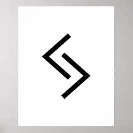 Schwarz Geometrisches Jera (Jahr) Wikingrune Poster