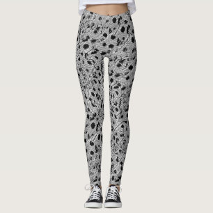 Schwarz gepunktet leggings